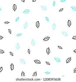 Light Blue, Green vector seamless abstract background with leaves. Brand new colored illustration in blurry style with leaves. Design for textile, fabric, wallpapers.