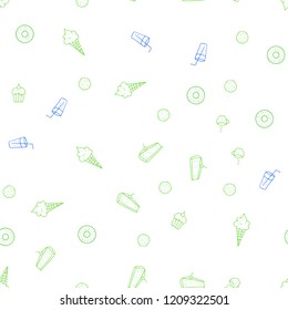 Light Blue, Green vector seamless pattern with fresh ingredients. Decorative shining illustration with food on abstract template. Pattern for ad, booklets, leaflets of restaurants.