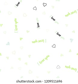 Light Blue, Green vector seamless layout with sweet hearts. Illustration with hearts in love concept for valentine's day. Pattern for carnival, festival romantic leaflets.