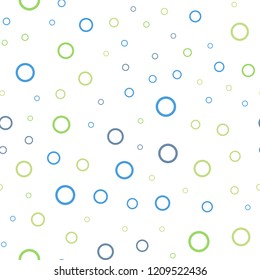 Light Blue, Green vector seamless texture with disks. Beautiful colored illustration with blurred circles in nature style. Beautiful design for your business advert.