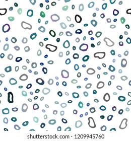 Light Blue, Green vector seamless background with bubbles. Glitter abstract illustration with blurred drops of rain. Pattern for design of window blinds, curtains.