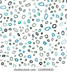 Light Blue, Green vector seamless cover with circles. Glitter abstract illustration with blurred drops of rain. Pattern for design of window blinds, curtains.
