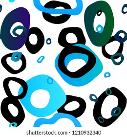 Light Blue, Green vector seamless template with spots. Illustration with set of shining colorful abstract circles. Pattern for design of window blinds, curtains.
