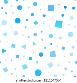 Light Blue, Green vector seamless background with triangles, circles, cubes. Abstract gradient illustration with circles, triangles, cubes. Design for textile, fabric, wallpapers.