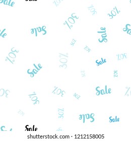 Light Blue, Green vector seamless layout with discount of 30%. Shining colorful illustration with isolated selling prices. Backdrop for mega promotions, discounts.