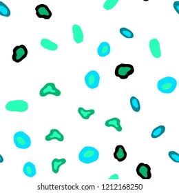 Light Blue, Green vector seamless template with circles. Glitter abstract illustration with blurred drops of rain. Trendy design for wallpaper, fabric makers.