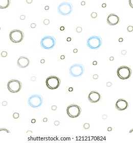 Light Blue, Green vector seamless layout with circle shapes. Modern abstract illustration with colorful water drops. Pattern can be used for beautiful websites.