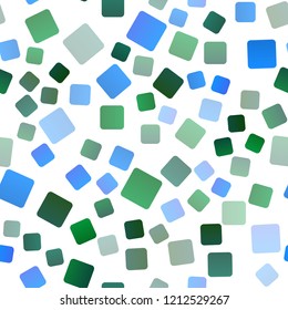 Light Blue, Green vector seamless cover in polygonal style. Beautiful illustration with rectangles and squares. Smart design for your business advert.