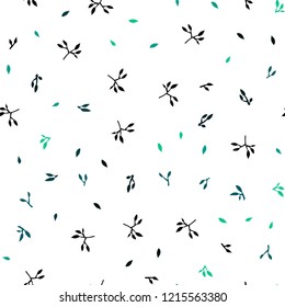 Light Blue, Green vector seamless abstract backdrop with leaves. Creative illustration in blurred style with leaves. Pattern for design of fabric, wallpapers.