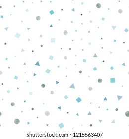 Light Blue, Green vector seamless cover with polygonal style with circles. Circles, lines, rhombus with colorful gradient. Trendy design for wallpaper, fabric makers.
