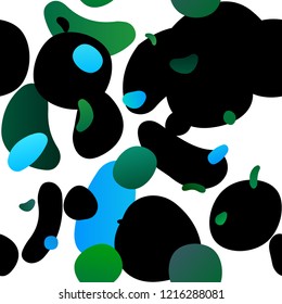 Light Blue, Green vector seamless background with bubbles. Blurred decorative design in abstract style with bubbles. Pattern for trendy fabric, wallpapers.