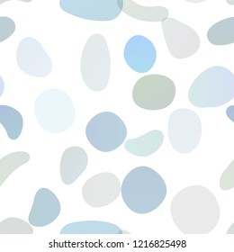 Light Blue, Green vector seamless background with bubbles. Blurred bubbles on abstract backdrop with colorful gradient. Pattern for design of window blinds, curtains.