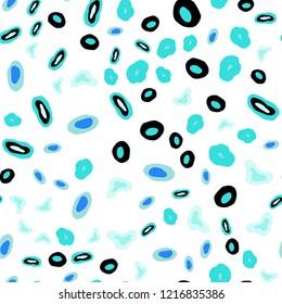 Light Blue, Green vector seamless texture with disks. Glitter abstract illustration with blurred drops of rain. Design for textile, fabric, wallpapers.