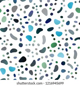 Light Blue, Green vector seamless template with spots. Blurred decorative design in abstract style with bubbles. Pattern for design of fabric, wallpapers.