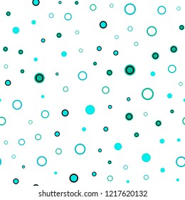 Light Blue, Green vector seamless layout with circle shapes. Beautiful colored illustration with blurred circles in nature style. Design for textile, fabric, wallpapers.
