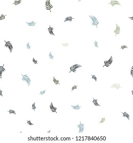 Light Blue, Green vector seamless abstract design with leaves. leaves on blurred abstract background with gradient. Template for business cards, websites.