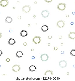 Light Blue, Green vector seamless backdrop with dots. Blurred decorative design in abstract style with bubbles. Pattern can be used for beautiful websites.