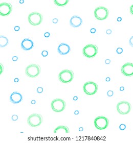 Light Blue, Green vector seamless backdrop with dots. Illustration with set of shining colorful abstract circles. New design for ad, poster, banner of your website.