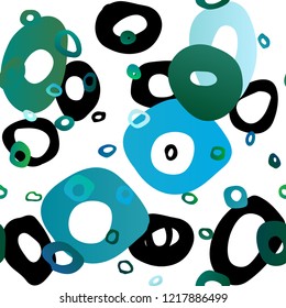 Light Blue, Green vector seamless template with spots. Illustration with set of shining colorful abstract circles. Template for business cards, websites.