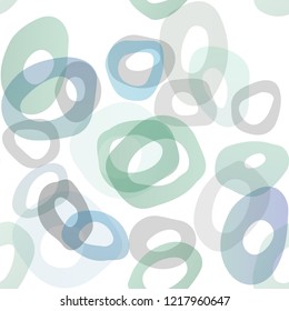 Light Blue, Green vector seamless texture with disks. Abstract illustration with colored bubbles in nature style. Design for textile, fabric, wallpapers.