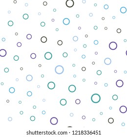 Light Blue, Green vector seamless template with circles. Blurred bubbles on abstract background with colorful gradient. Beautiful design for your business advert.