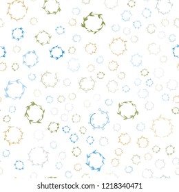 Light Blue, Green vector seamless pattern with spheres. Blurred decorative design in abstract style with bubbles. Pattern can be used for futuristic ad, booklets.