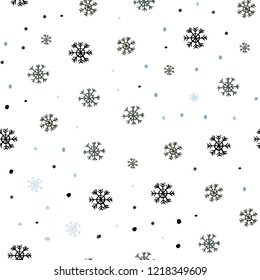 Light Blue, Green vector seamless background with xmas snowflakes. Modern geometrical abstract illustration with snowflakes. Trendy design for wallpaper, fabric makers.