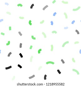 Light Blue, Green vector seamless background with bent lines. Glitter abstract illustration with wry lines. New composition for your brand book.