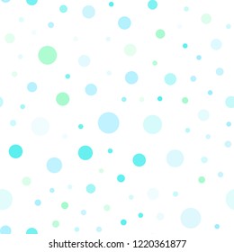 Light Blue, Green vector seamless pattern with spheres. Abstract illustration with colored bubbles in nature style. Design for textile, fabric, wallpapers.