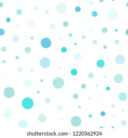 Light Blue, Green vector seamless backdrop with dots. Abstract illustration with colored bubbles in nature style. Template for business cards, websites.