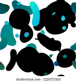Light Blue, Green vector seamless template with spots. Blurred decorative design in abstract style with bubbles. Pattern for design of window blinds, curtains.