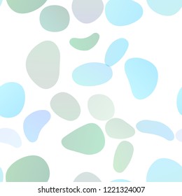 Light Blue, Green vector seamless cover with circles. Blurred bubbles on abstract backdrop with colorful gradient. Pattern for design of fabric, wallpapers.