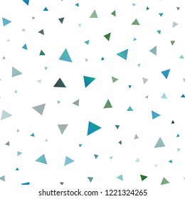 Light Blue, Green vector seamless background with triangles. Glitter abstract illustration with triangular shapes. Smart design for your business advert.
