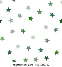 Light Blue, Green vector seamless pattern with christmas stars. Blurred decorative design in simple style with stars. The template can be used as a background.