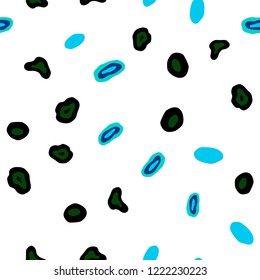 Light Blue, Green vector seamless background with bubbles. Glitter abstract illustration with blurred drops of rain. Pattern for design of fabric, wallpapers.