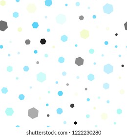 Light Blue, Green vector seamless pattern with colorful hexagons. White background with colorful hexagons. Beautiful design for your business advert.