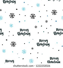 Light Blue, Green vector seamless cover with beautiful snowflakes. Glitter abstract illustration with crystals of ice. Pattern for design of fabric, wallpapers.