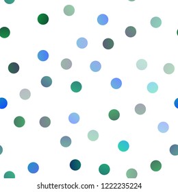 Light Blue, Green vector seamless layout with circle shapes. Illustration with set of shining colorful abstract circles. The pattern can be used for ads, leaflets of liquid.