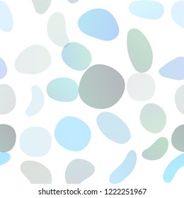 Light Blue, Green vector seamless background with bubbles. Blurred bubbles on abstract backdrop with colorful gradient. Pattern for design of window blinds, curtains.