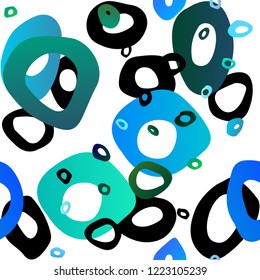 Light Blue, Green vector seamless backdrop with dots, spots. Abstract illustration with colored bubbles in nature style. Design for textile, fabric, wallpapers.
