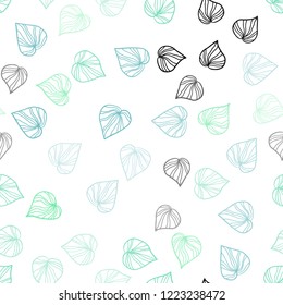 Light Blue, Green vector seamless abstract design with leaves. Creative illustration in blurred style with leaves. Pattern for design of fabric, wallpapers.