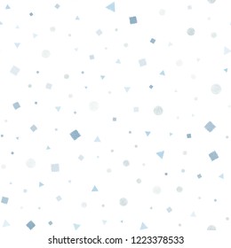 Light Blue, Green vector seamless pattern with polygonal style with circles. Glitter abstract illustration with spheres, squares, lines. Trendy design for wallpaper, fabric makers.