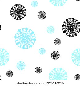 Light Blue, Green vector seamless layout with bright snowflakes. Decorative shining illustration with snow on abstract template. Design for textile, fabric, wallpapers.