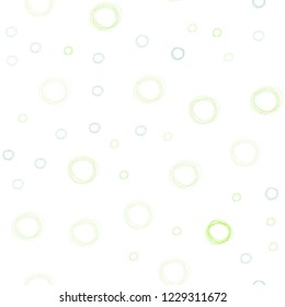 Light Blue, Green vector seamless cover with spots. Modern abstract illustration with colorful water drops. Pattern can be used for ads, leaflets.