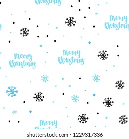 Light Blue, Green vector seamless background with xmas snowflakes. Colorful decorative design in xmas style with snow. Pattern for design of window blinds, curtains.
