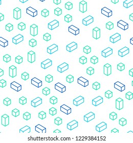 Light Blue, Green vector seamless, isometric background with rectangles. Abstract gradient illustration with rectangles. Design for wallpaper, fabric makers.
