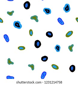 Light Blue, Green vector seamless backdrop with dots. Blurred decorative design in abstract style with bubbles. Pattern for trendy fabric, wallpapers.