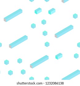 Light Blue, Green vector seamless, isometric pattern in square style. Abstract gradient illustration with rectangles. Design for wallpaper, fabric makers.