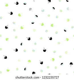 Light Blue, Green vector seamless pattern with coffee beans, cups. Gradient illustration with coffee beans, tea cups. Pattern for ads of breakfast, lunch, dinner.