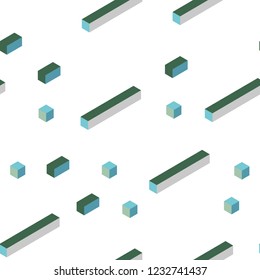 Light Blue, Green vector seamless, isometric backdrop with rhombus. Modern abstract illustration with colorful rectangles. Design for textile, fabric, wallpapers.